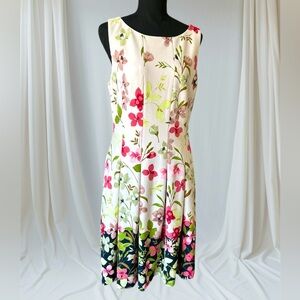 J Howard Dress Blush Floral Sleeveless Modest Spring Easter SZ 12